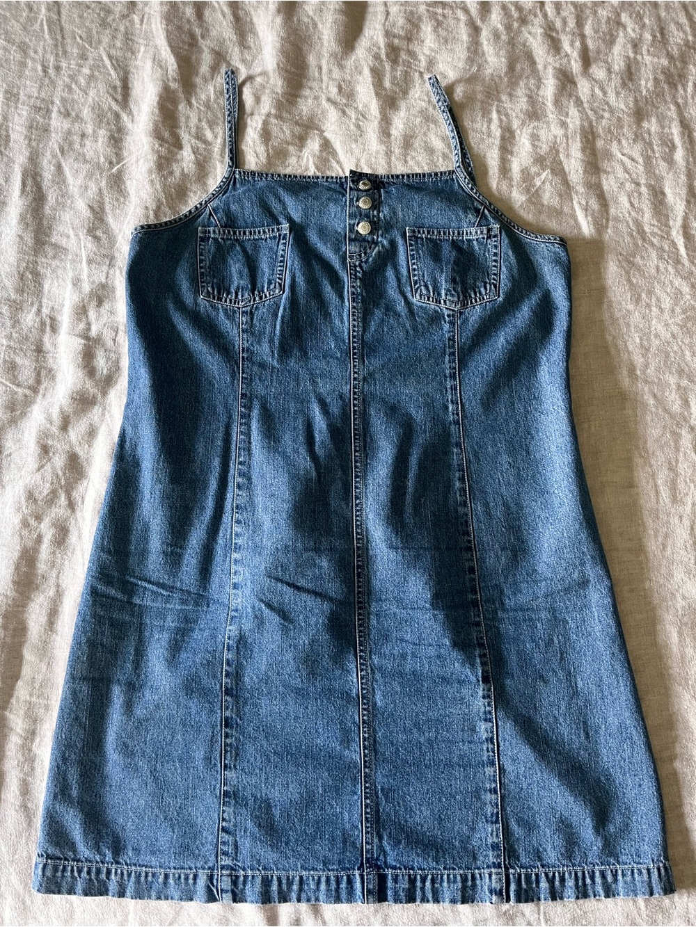 Old Navy Blue Denim Mini Dress with Spaghetti Straps